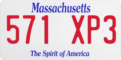 MA license plate 571XP3