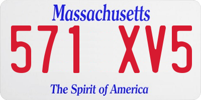 MA license plate 571XV5