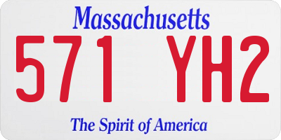 MA license plate 571YH2