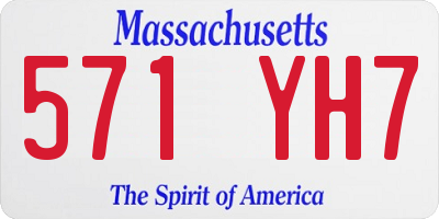 MA license plate 571YH7