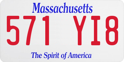 MA license plate 571YI8