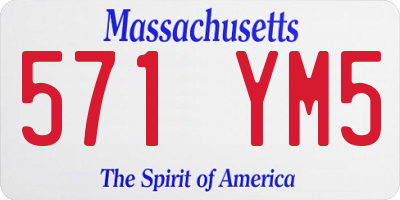 MA license plate 571YM5