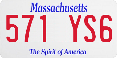 MA license plate 571YS6