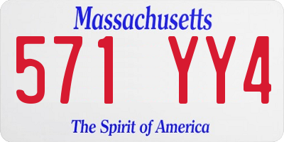 MA license plate 571YY4