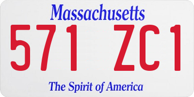 MA license plate 571ZC1