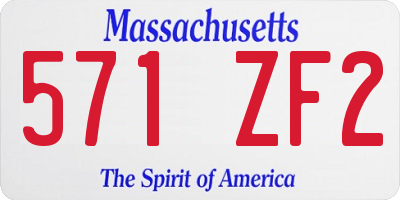 MA license plate 571ZF2