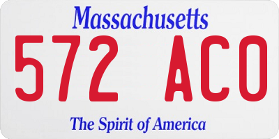 MA license plate 572AC0