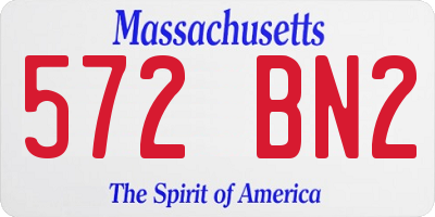 MA license plate 572BN2