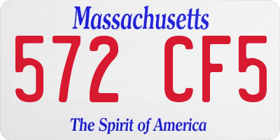 MA license plate 572CF5