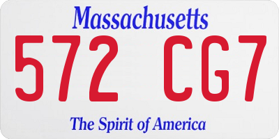 MA license plate 572CG7