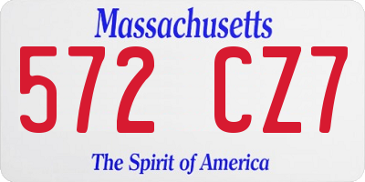 MA license plate 572CZ7