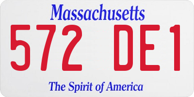 MA license plate 572DE1