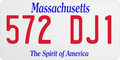 MA license plate 572DJ1