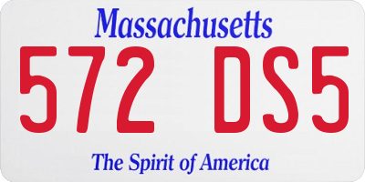 MA license plate 572DS5