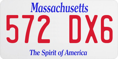 MA license plate 572DX6