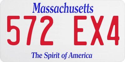 MA license plate 572EX4
