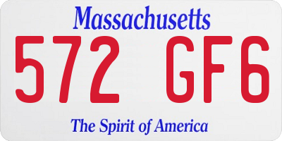 MA license plate 572GF6