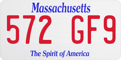 MA license plate 572GF9