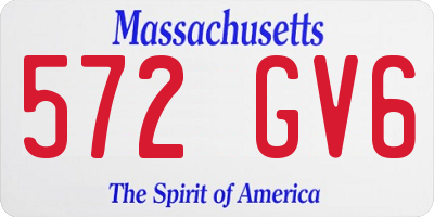 MA license plate 572GV6