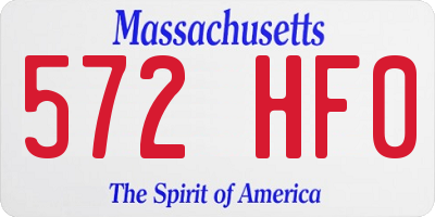 MA license plate 572HF0