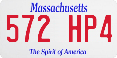 MA license plate 572HP4