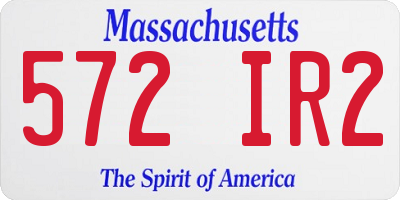 MA license plate 572IR2