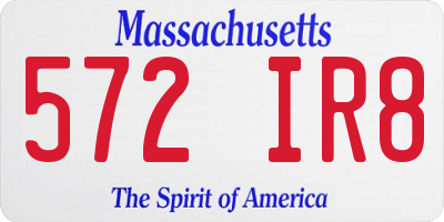 MA license plate 572IR8