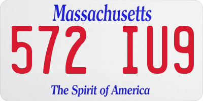 MA license plate 572IU9
