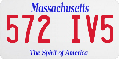 MA license plate 572IV5