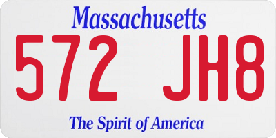 MA license plate 572JH8
