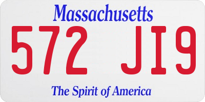 MA license plate 572JI9