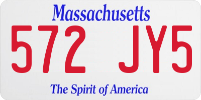 MA license plate 572JY5
