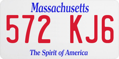 MA license plate 572KJ6