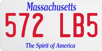 MA license plate 572LB5