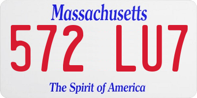 MA license plate 572LU7