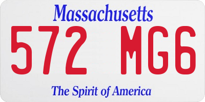 MA license plate 572MG6