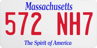 MA license plate 572NH7
