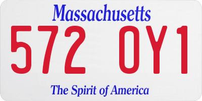 MA license plate 572OY1