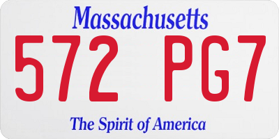 MA license plate 572PG7