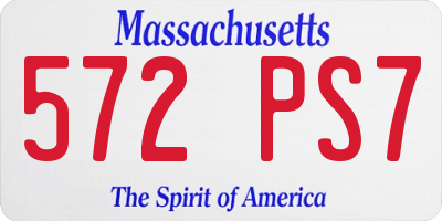 MA license plate 572PS7