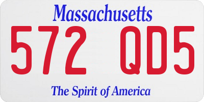 MA license plate 572QD5