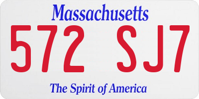 MA license plate 572SJ7