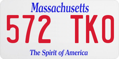 MA license plate 572TK0