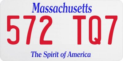 MA license plate 572TQ7