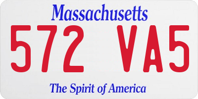 MA license plate 572VA5