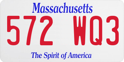 MA license plate 572WQ3