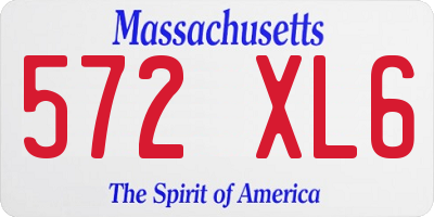 MA license plate 572XL6