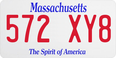 MA license plate 572XY8