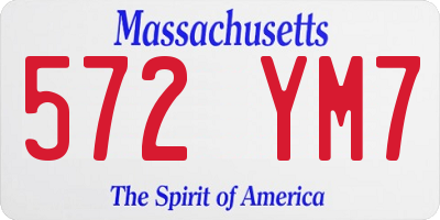 MA license plate 572YM7