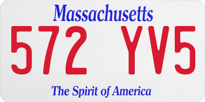MA license plate 572YV5